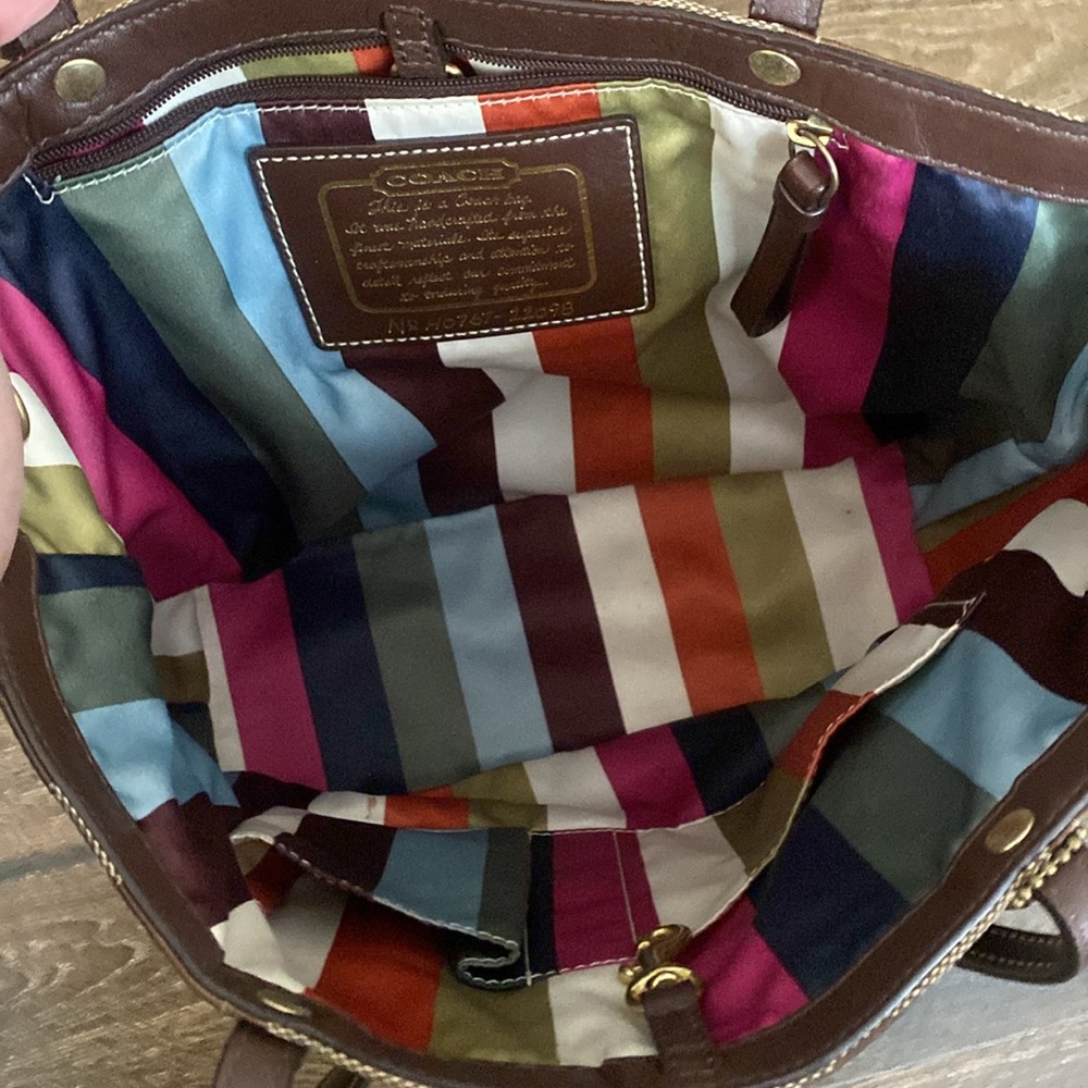 Coach Logo Brown Signature Tote Bag Reversible - Picture 2 of 14